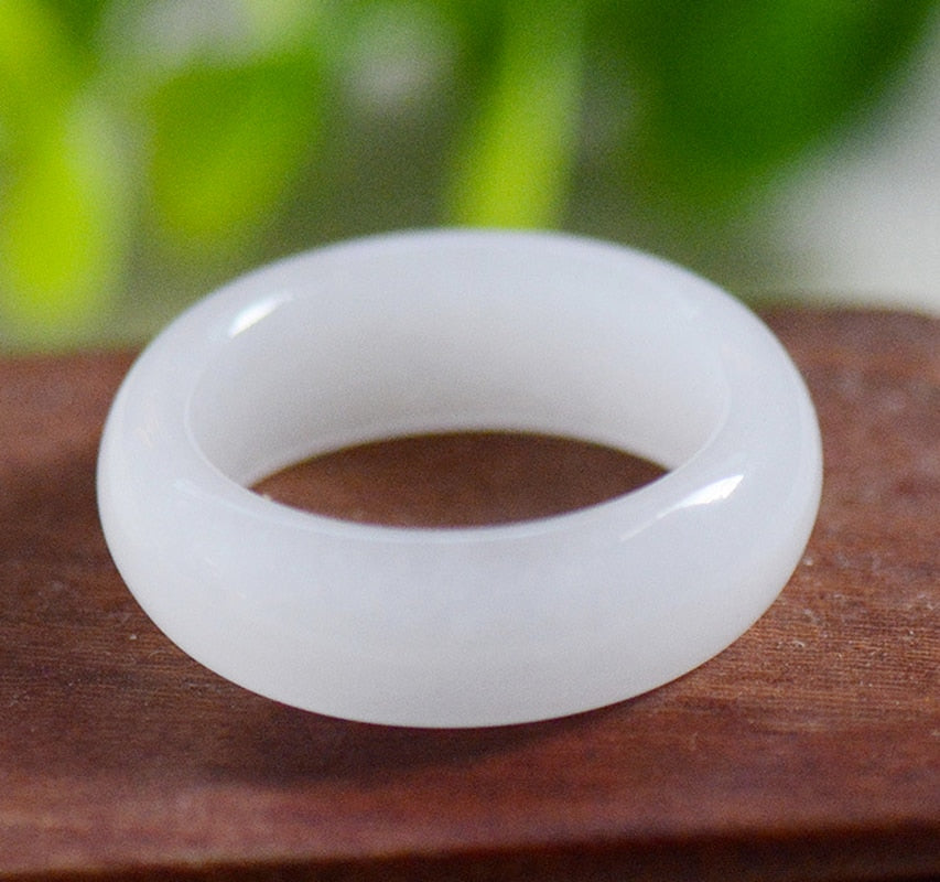 Natural green Hetian Jade Ring Chinese Jadeite