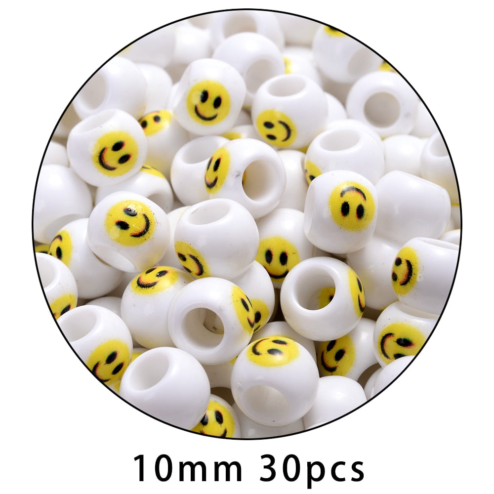 iYOE Mix Acrylic Smiley Beads Luminous Spacer Beads