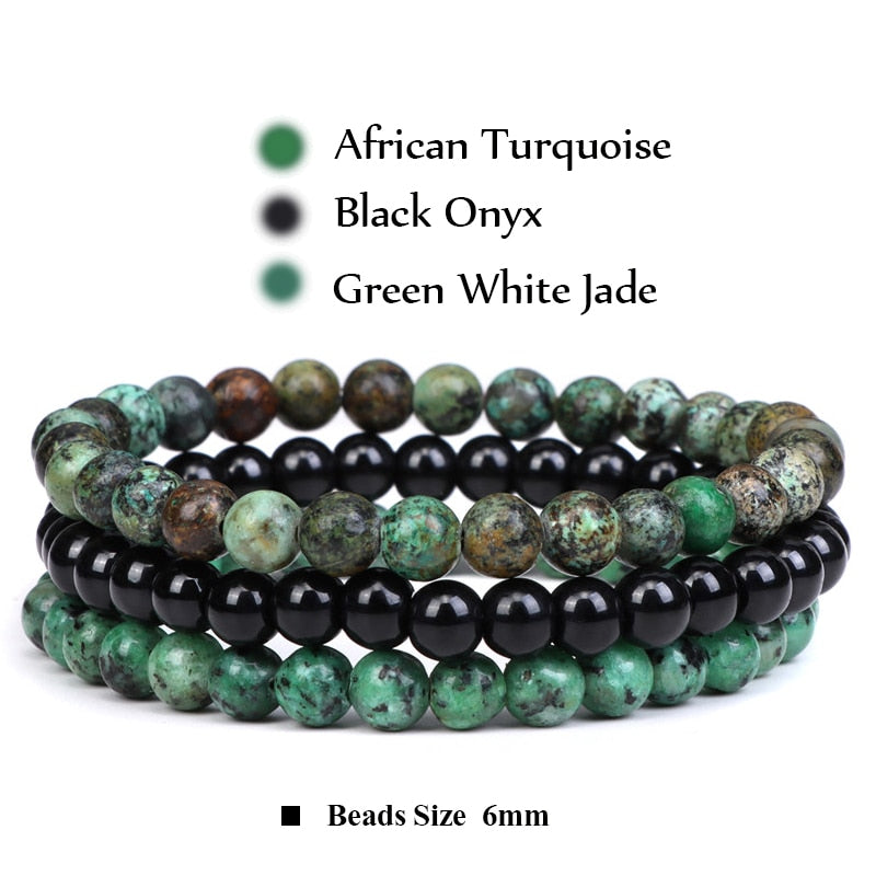 Stone Bracelet Set 6mm Beads Bracelets For Women Men