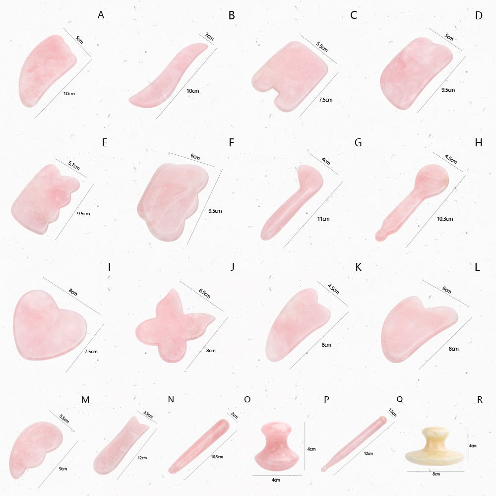 Natural Rose Quartz Jade Stone Gua Sha Massage