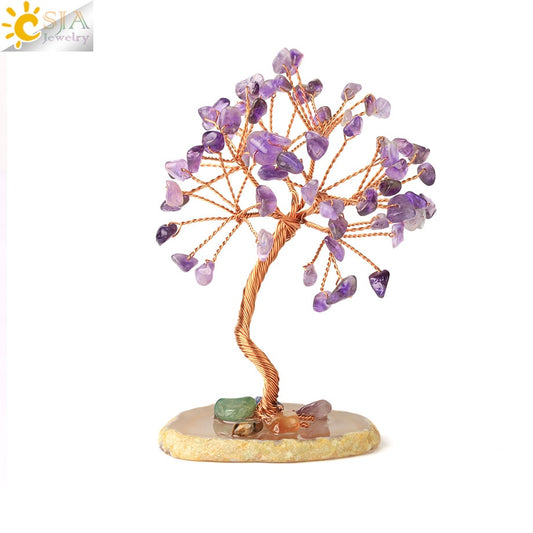 Chakras Tree of Life Decoration Rose Natural Chip Crystal