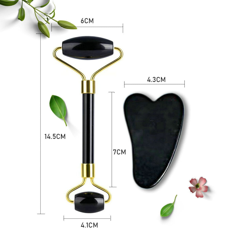Natural Jade Rolle Set Facial Skin Care