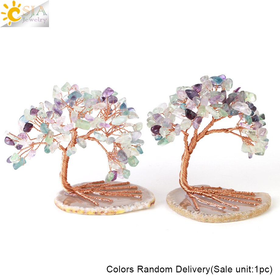 Crystal Money Tree with Agate Slices Love Heart