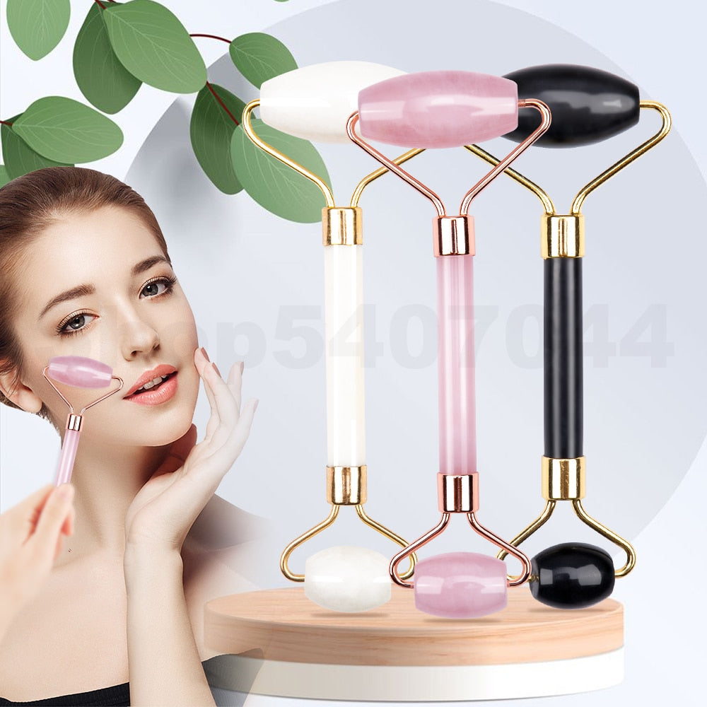 Jade Roller Massager for Face Natural Real Stone