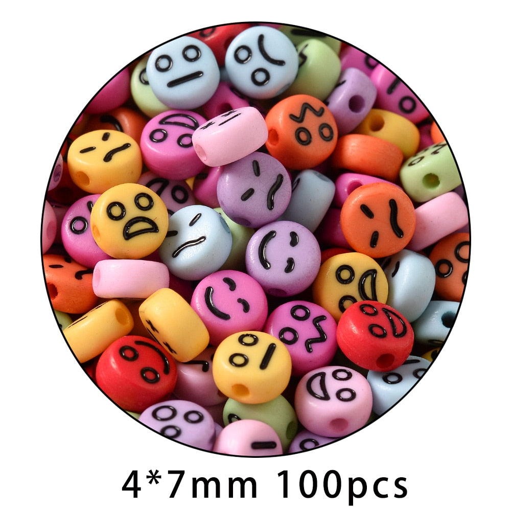 iYOE Mix Acrylic Smiley Beads Luminous Spacer Beads