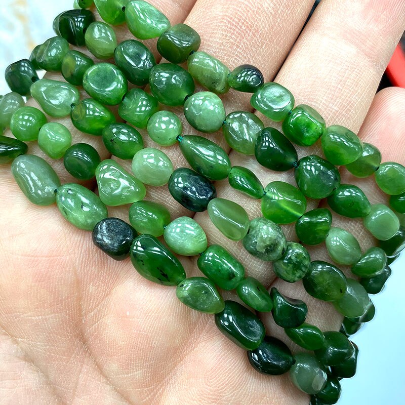 Fine Natural Gemstone Beads Irregular Green Jade