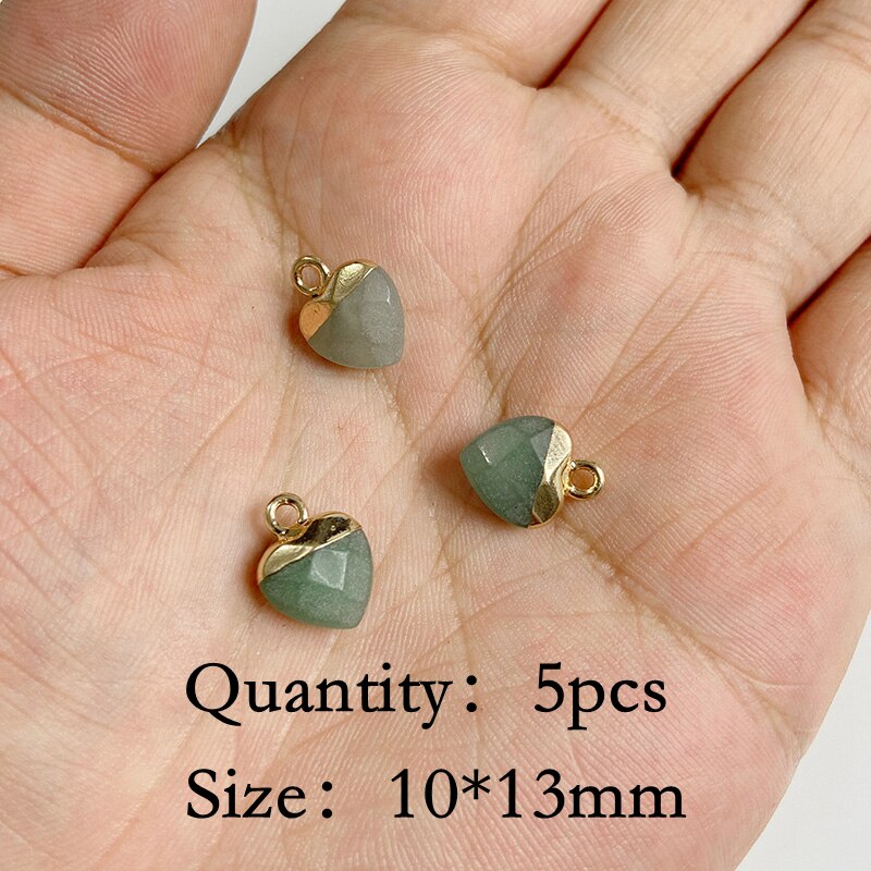 Natural Green Aventurine Jades Stone Pendant Beads