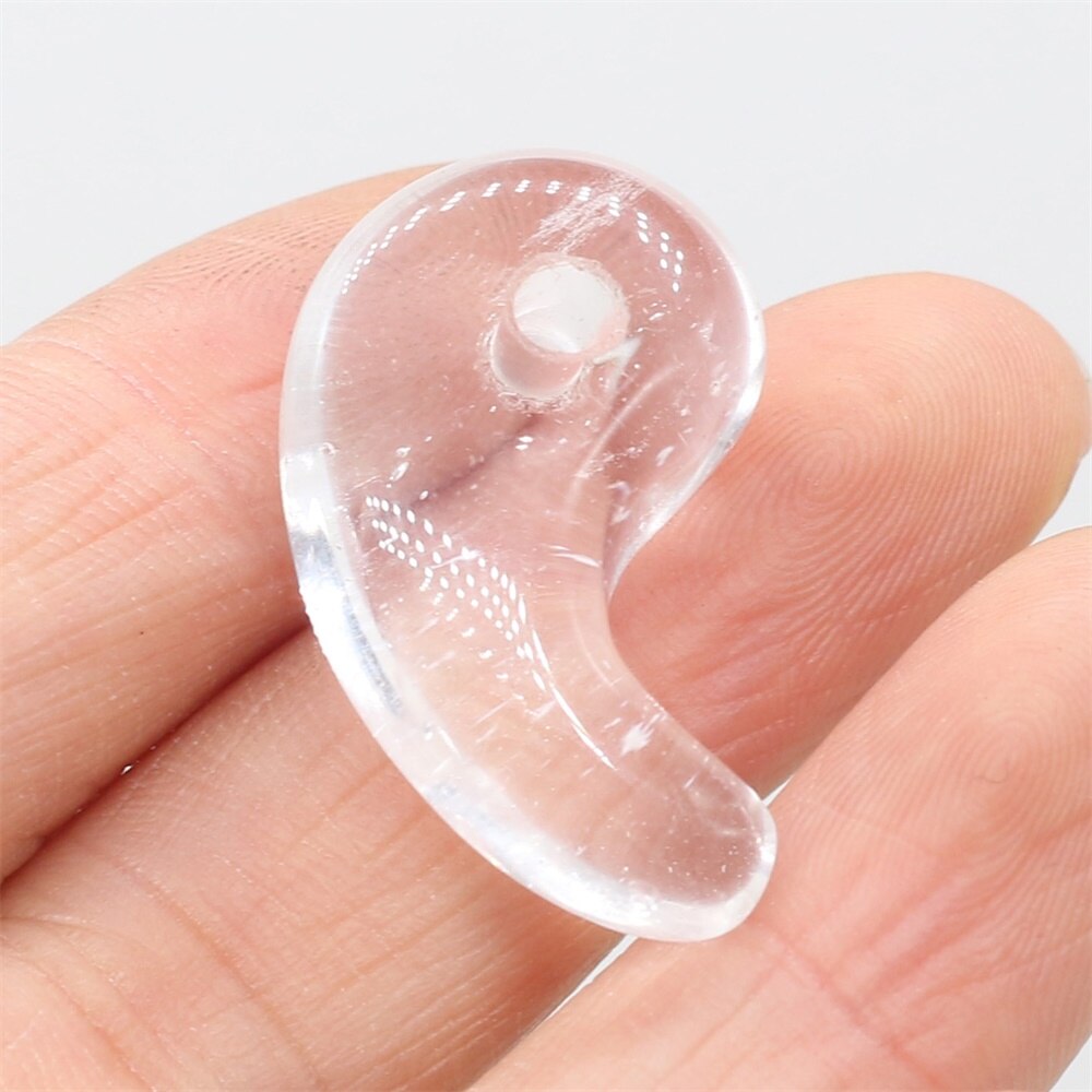 Natural Stone Rose Quartz Jade Comma