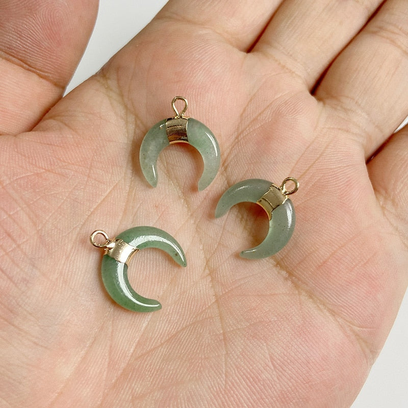 Natural Green Aventurine Jades Stone Pendant Beads