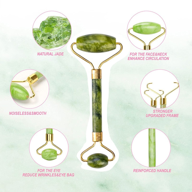 Massager Jade Roller for Face Natural Jade Stone