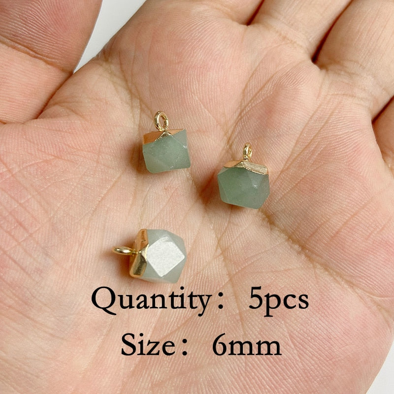 Natural Green Aventurine Jades Stone Pendant Beads