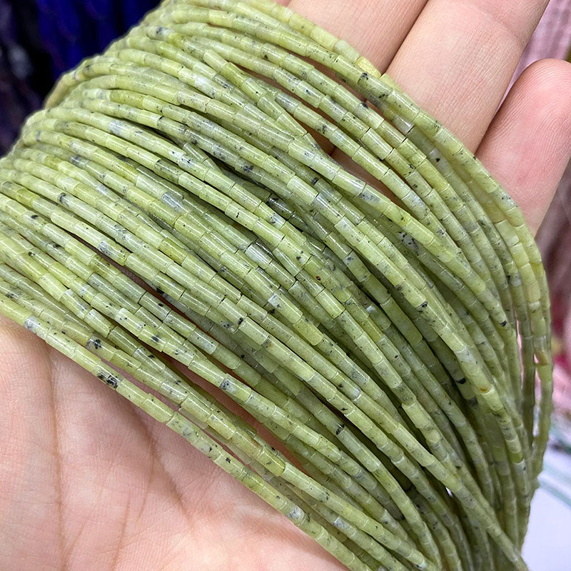 Cylinder Natural Stone Agate Green Jade Blue Aventurine