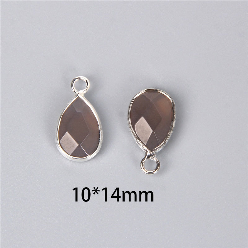Natural Stone Charm Pendant Quartz Labradorite