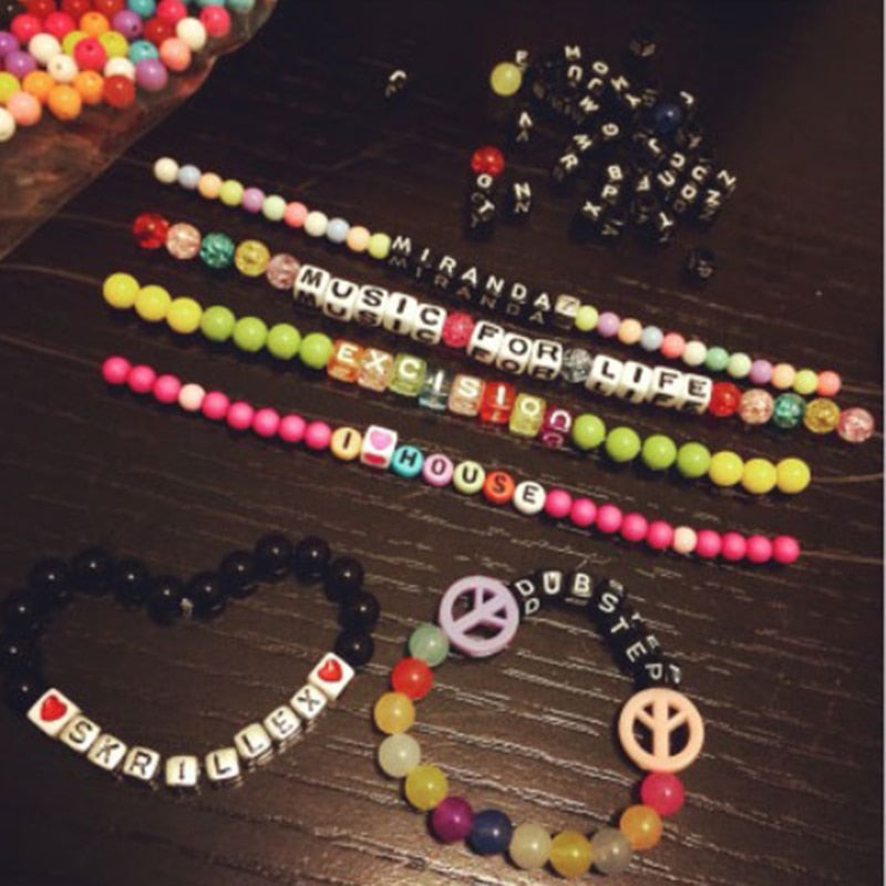 Letter Beads Oval Shape Mixed Alphabet