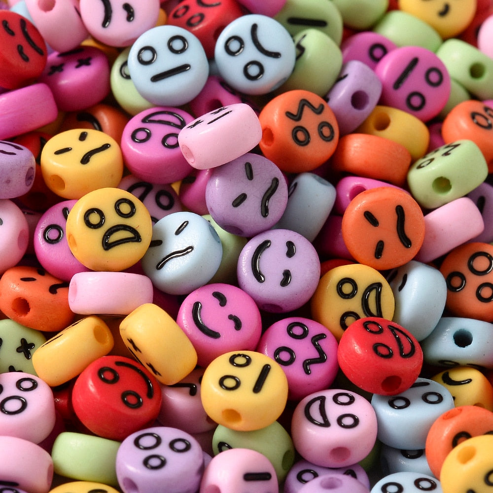 iYOE Mix Acrylic Smiley Beads Luminous Spacer Beads