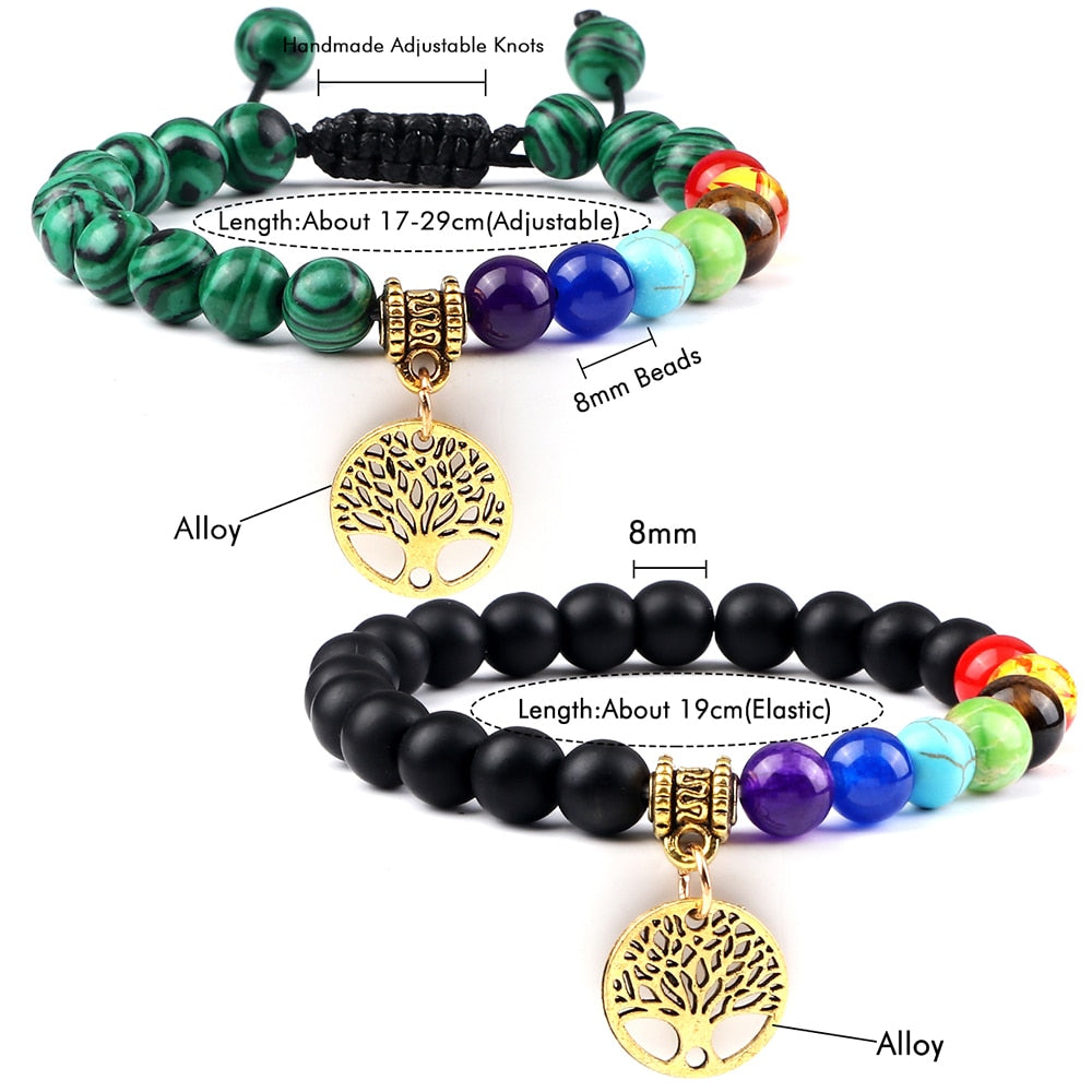 7 Chakra Life Tree Bracelets Natural Stone Healing