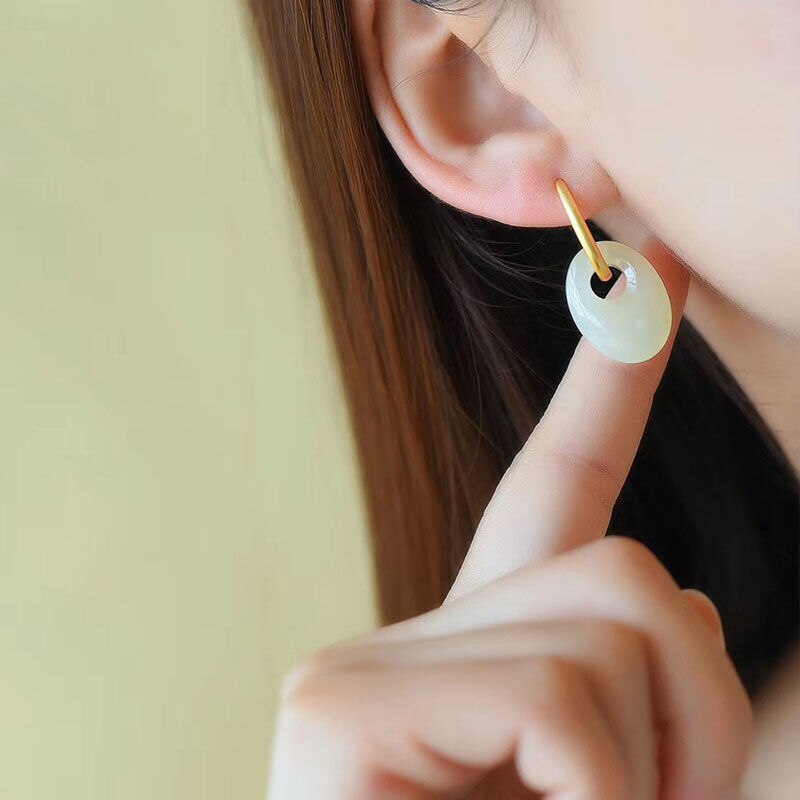 Original natural and Baitian white jade oval