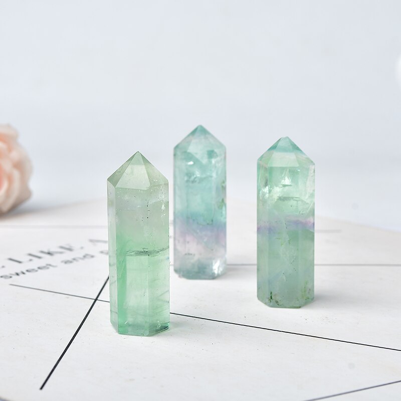 Natural Fluorite Stone Hexagonal Column