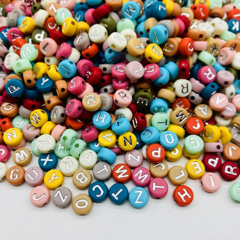 Letter Beads Oval Shape Mixed Alphabet