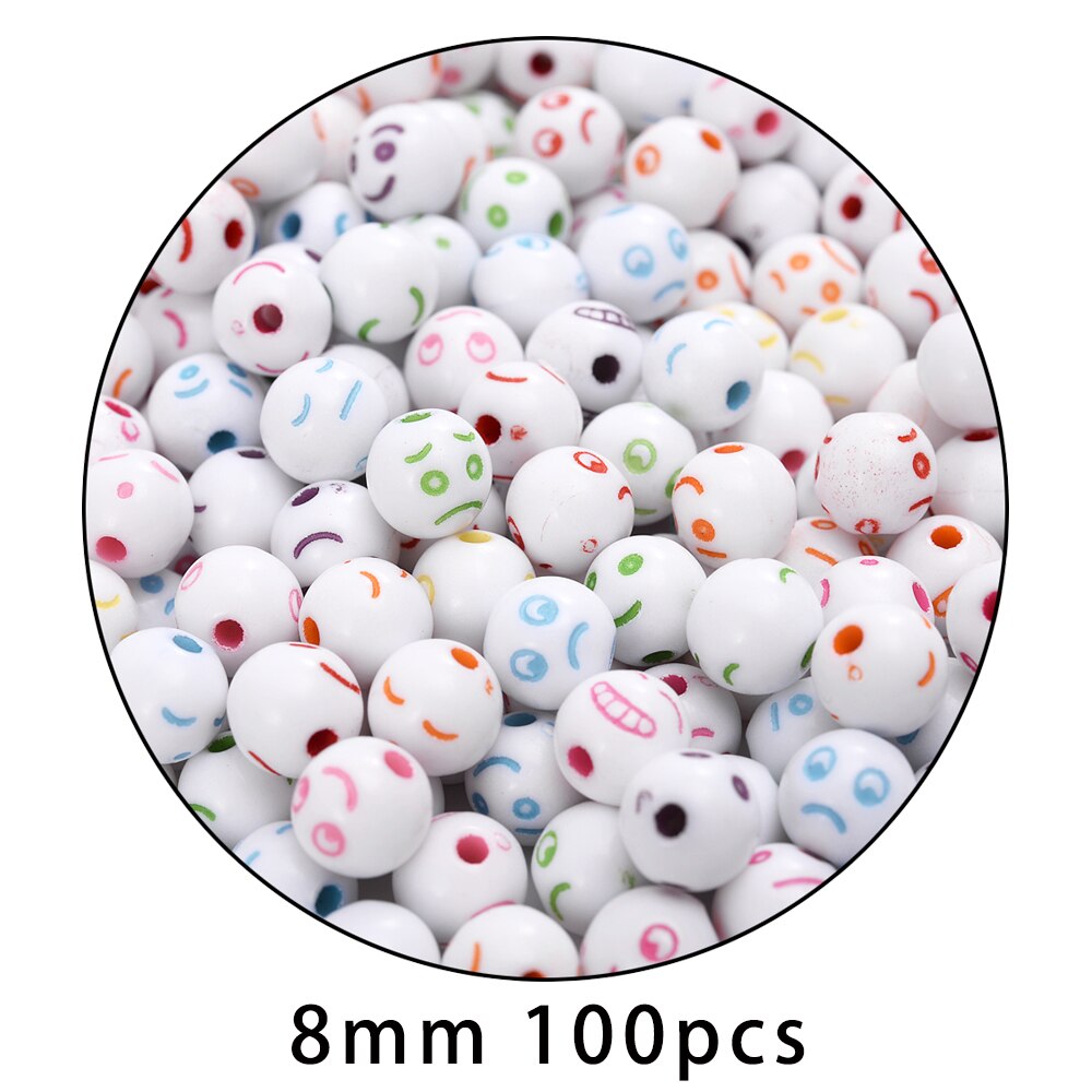 iYOE Mix Acrylic Smiley Beads Luminous Spacer Beads