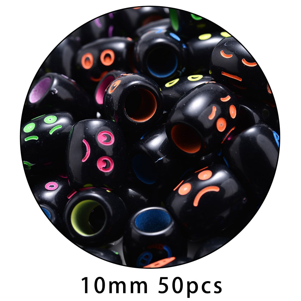 iYOE Mix Acrylic Smiley Beads Luminous Spacer Beads