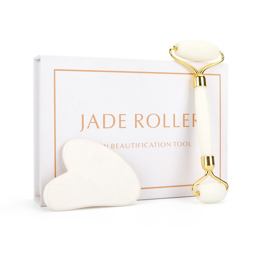 Face Massage Jade Roller Gua sha Set Natural Stone