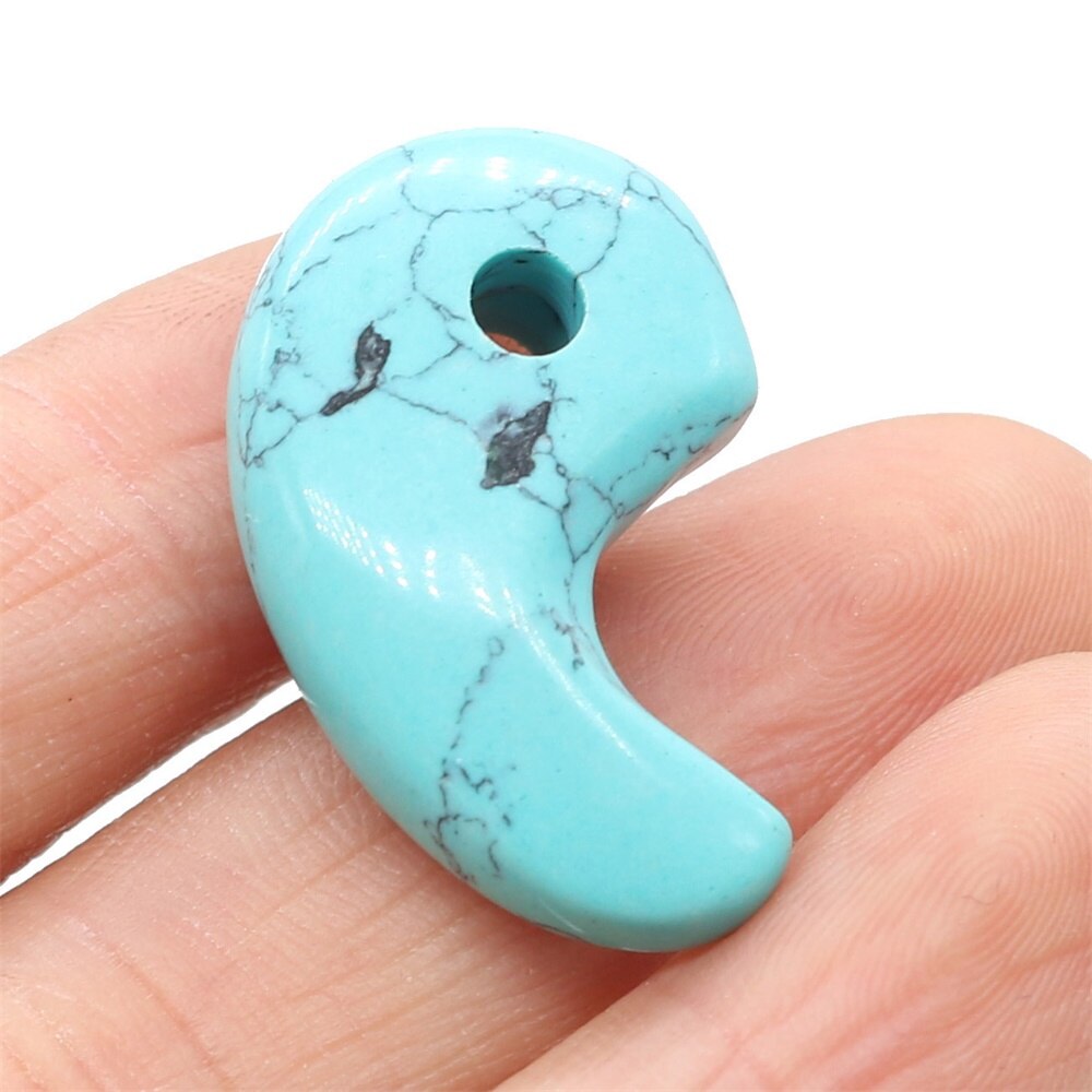 Natural Stone Rose Quartz Jade Comma