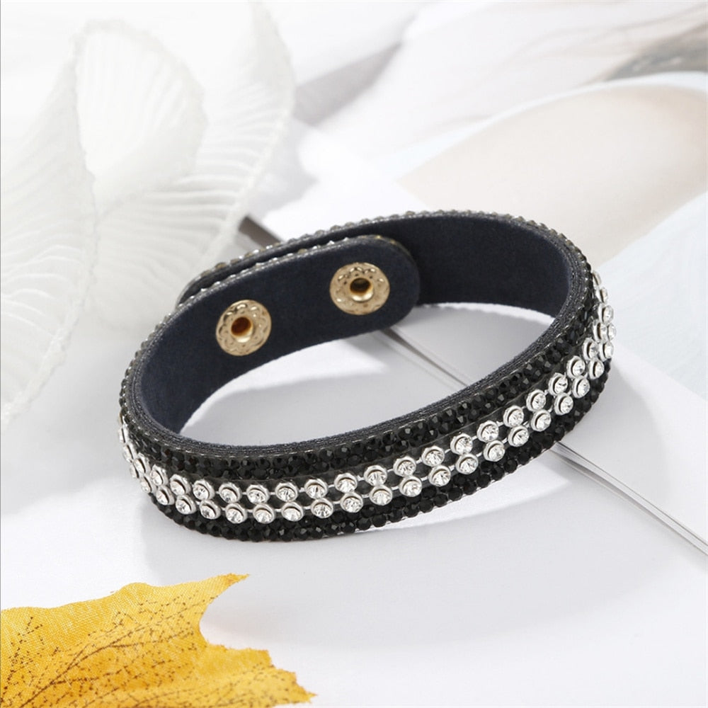 Stone Bracelets For Women Wrap Cuff Slake Leather