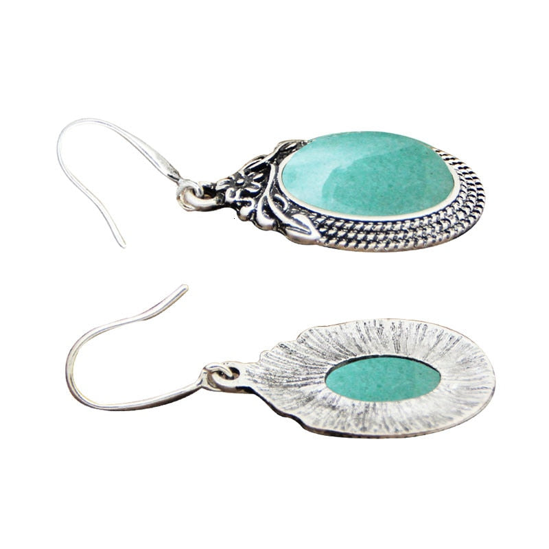 Quartz Lapis Jades Earrings For Women Vintage