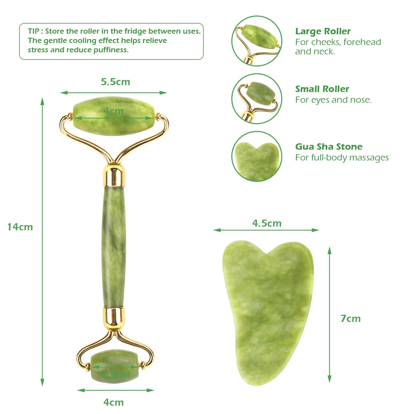 Facial Massager Roller Scraper Double Heads