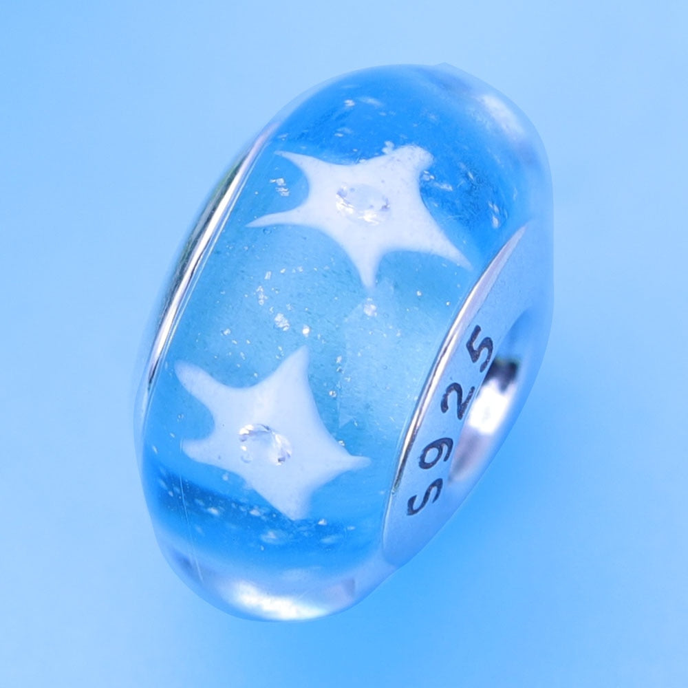Sterling Silver Glass Bead Wood Stone Murano Flower