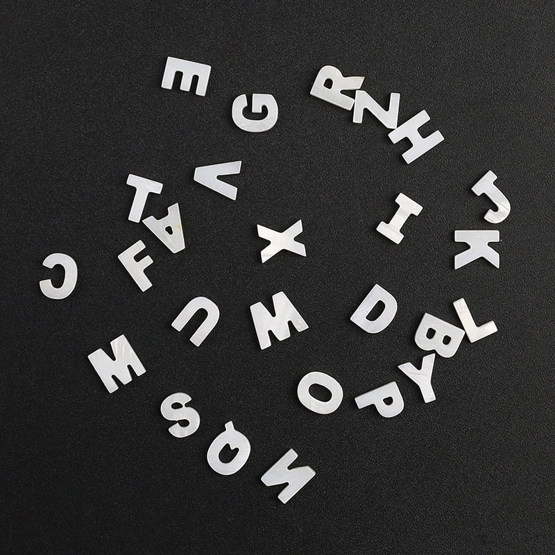 26 Capital Letter Shell Beads Charms Classic A to Z
