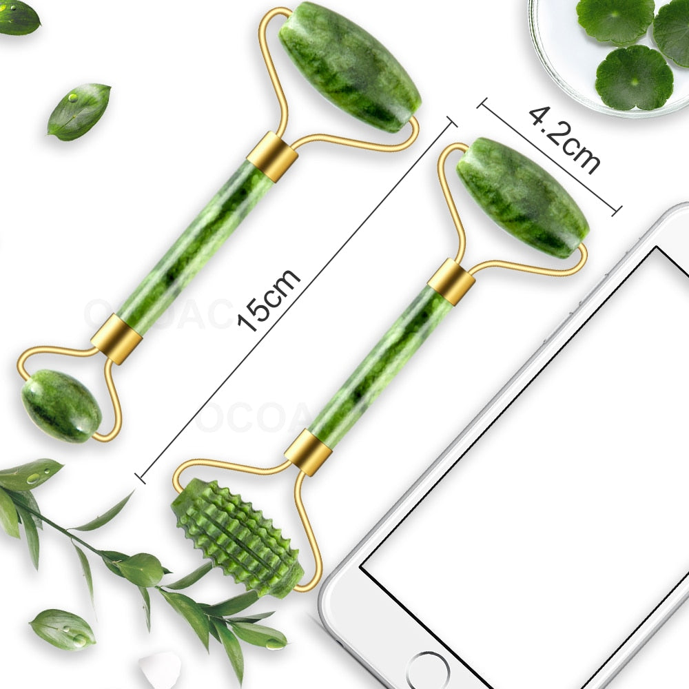 2pcs/kit Gua Sha Massager For Face Care Jade Rollers
