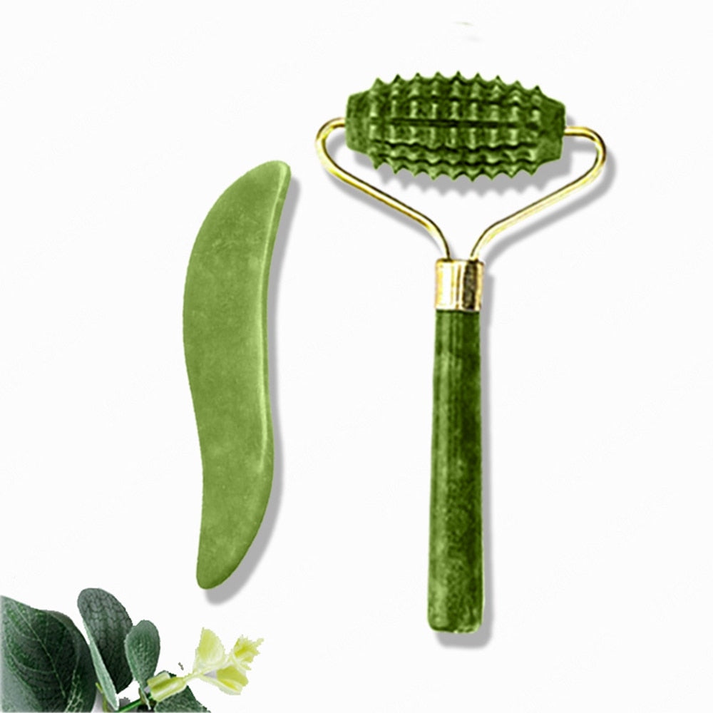 Face Massager Jade Roller Scraper Facial Neck