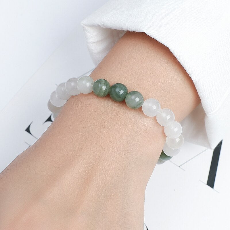 JD Fine AAA Natural Ice Green Jade Bracelet