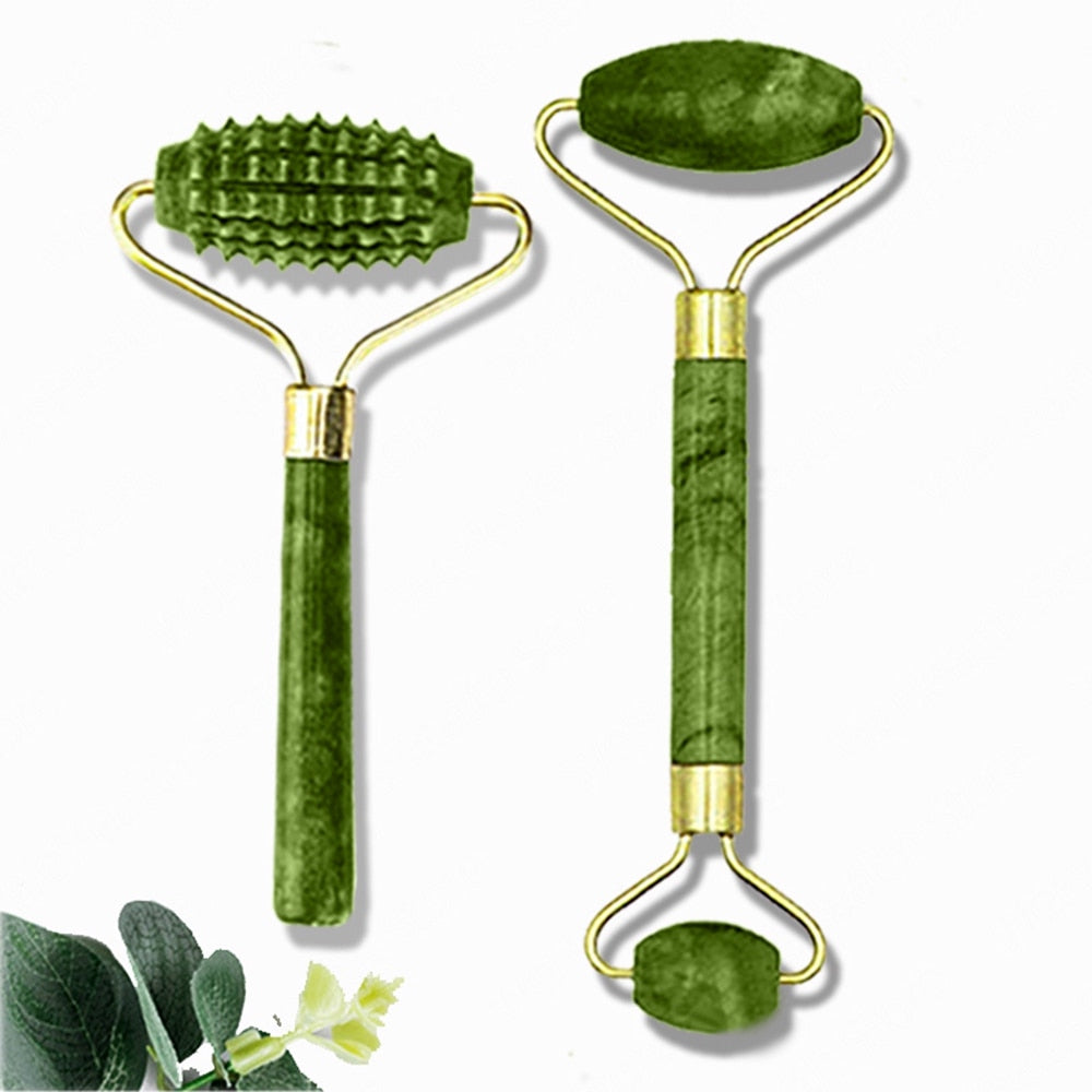 Face Massager Jade Roller Scraper Facial Neck