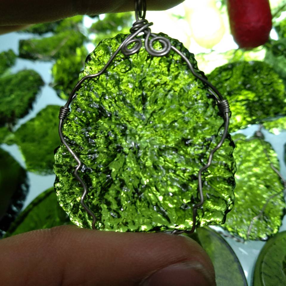 Moldavite Green Aerolites Crystal Falling Stone