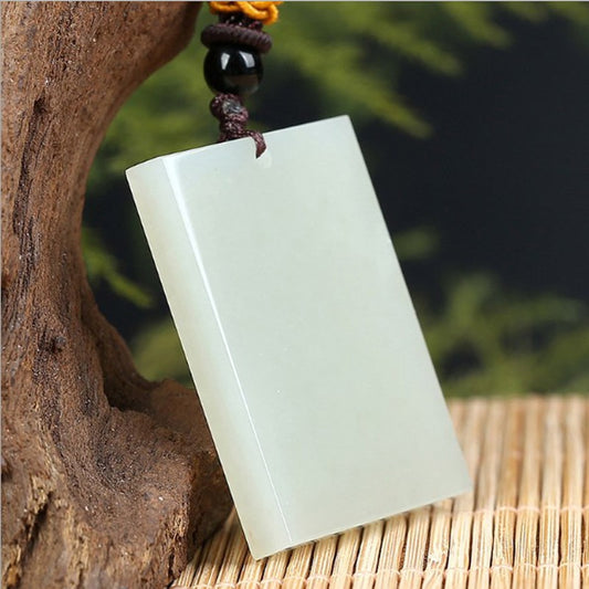 White Jade safety Pendant Necklace  Jade Stone