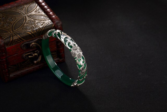 Four Leaf Clover Bangles Transparent Gemstone