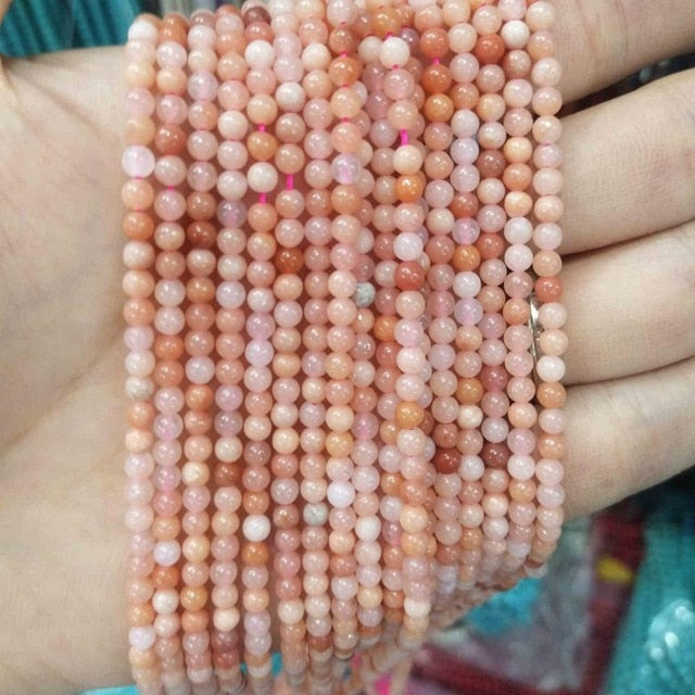 Natural Stone Round Beads Pink Quartz Amethysts