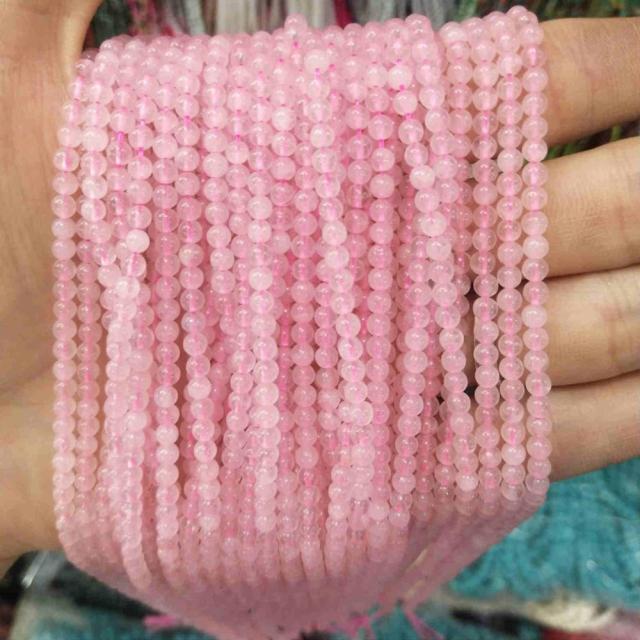 Natural Stone Round Beads Pink Quartz Amethysts