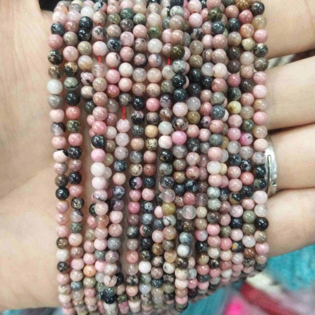 Natural Stone Round Beads Pink Quartz Amethysts