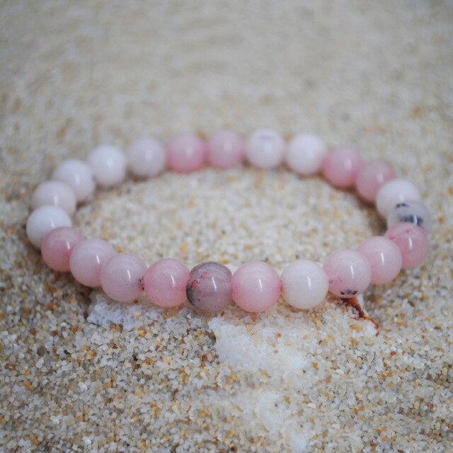 Natural Stone Beads Bracelet Amethyst Rose Quartz