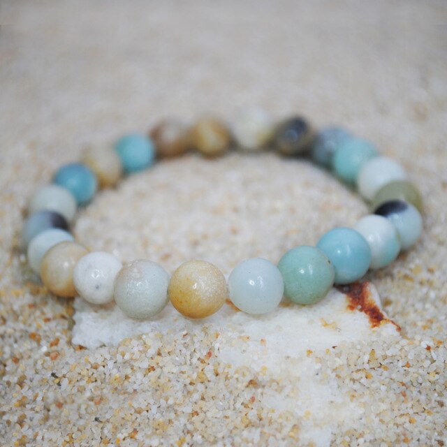 Natural Stone Beads Bracelet Amethyst Rose Quartz