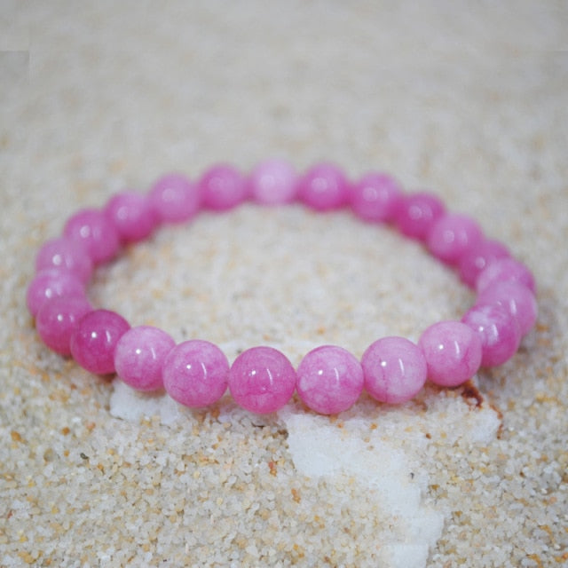 Natural Stone Beads Bracelet Amethyst Rose Quartz
