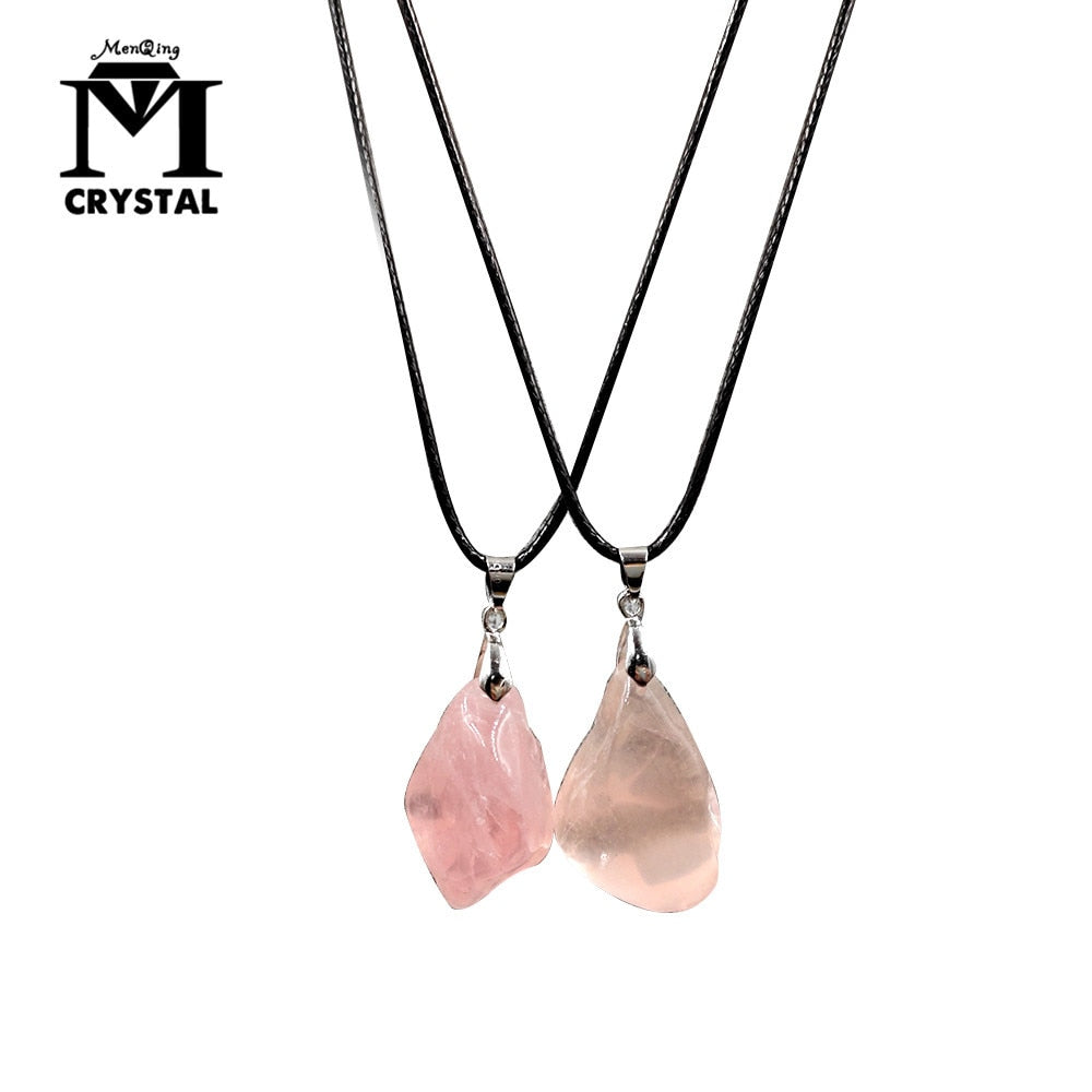 Rose Quartz Pendant Pink Crystal Stone Healing Gemstone