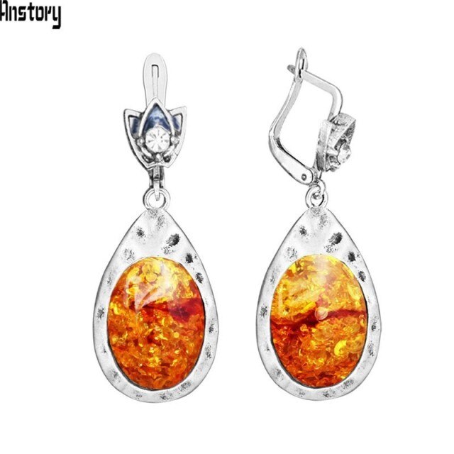 Vintage Oval Pink Quartz Jades Lapis Earrings