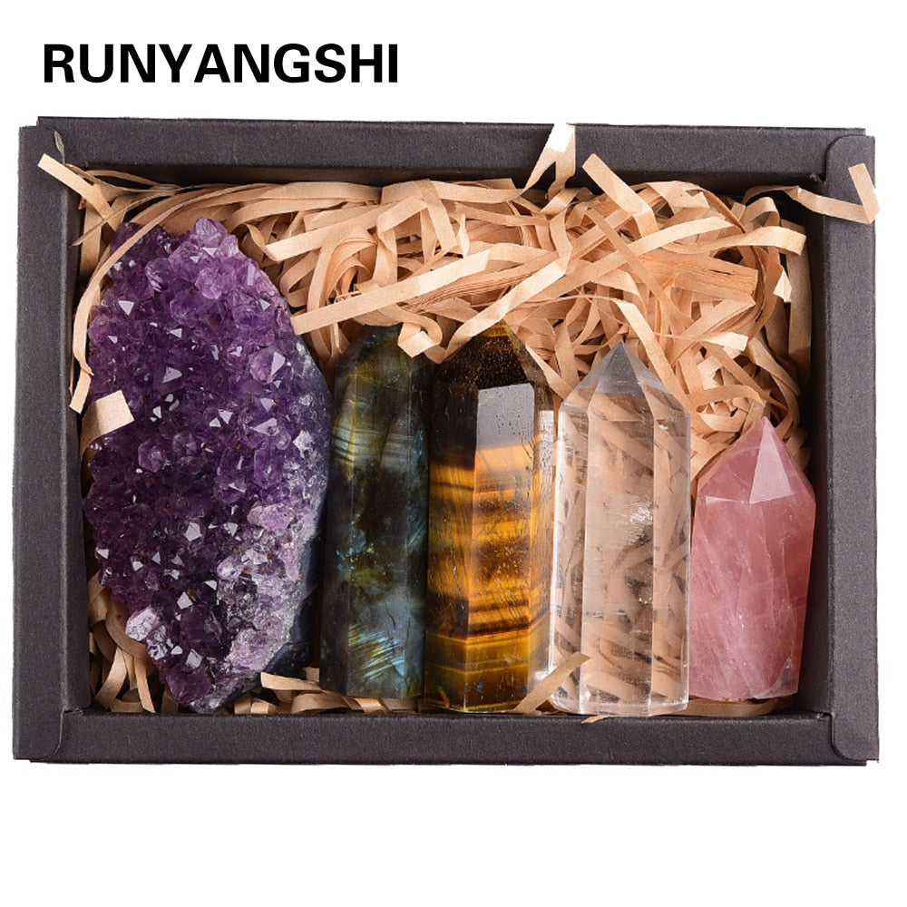 Natural Rose quartz Hexagonal Column Healing Wand