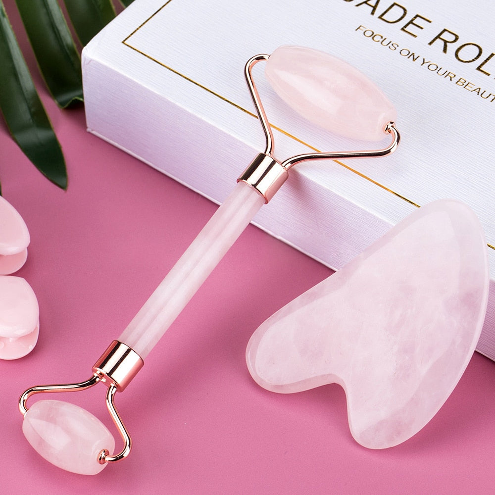 Face Massage Jade Roller Rose Slimmer Lift Wrinkle