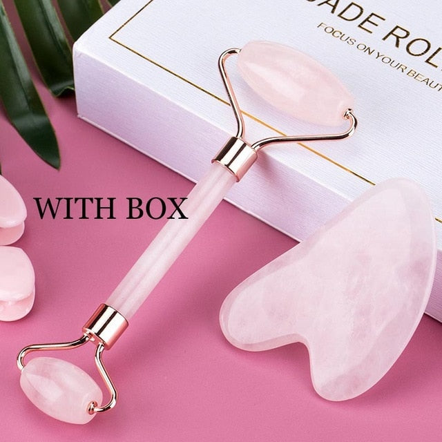 Face Massage Jade Roller Rose Slimmer Lift Wrinkle